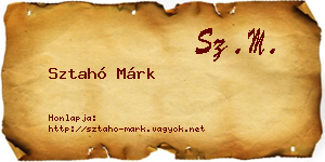 Sztahó Márk névjegykártya
