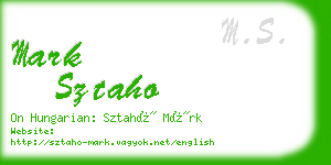 mark sztaho business card